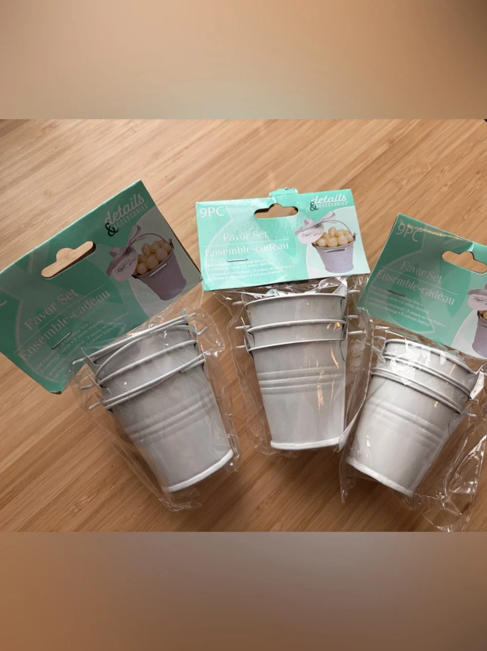 Hobby Lobby White Mini Favor Buckets - Pack of 9 (3 Sets) and envelope sealers
